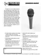 Samson Qmic Hypercardioid Specification Sheet preview