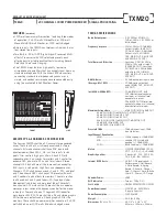 Preview for 2 page of Samson TXM20 Product Specification Sheet