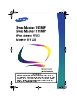 Samsung 151MP - SyncMaster 151 MP Instrucciones Para El Usuario preview