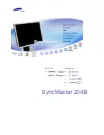 Samsung 204B - SyncMaster - 20.1" LCD Monitor User Manual preview