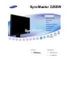 Preview for 1 page of Samsung 225BW - SyncMaster - 22" LCD Monitor User Manual