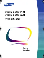 Preview for 1 page of Samsung 240T - SyncMaster 240 T Owner'S Instructions Manual