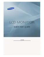 Предварительный просмотр 1 страницы Samsung 2433BW - SyncMaster - 24" LCD Monitor Quick Start Manual