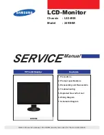 Samsung 2493HM - SyncMaster - 24" LCD Monitor Service Manual preview