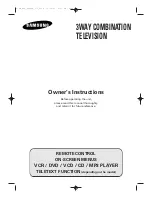 Preview for 1 page of Samsung 3WAY COMBINATIONTELEVISION Owner'S Instructions Manual