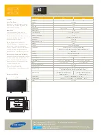 Предварительный просмотр 2 страницы Samsung 400DX - SyncMaster - 40" LCD Flat Panel Display Brochure & Specs