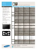 Предварительный просмотр 2 страницы Samsung 400DXn - SyncMaster - 40" LCD Flat Panel Display Specifications