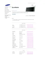 Предварительный просмотр 179 страницы Samsung 400DXn - SyncMaster - 40" LCD Flat Panel... Manual De Usuario