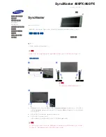 Preview for 24 page of Samsung 400PXN - SyncMaster - 40" LCD Flat Panel Display (Korean) Quick Start Manual