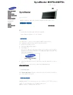 Preview for 31 page of Samsung 400PXN - SyncMaster - 40" LCD Flat Panel Display (Korean) Quick Start Manual