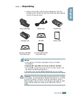 Предварительный просмотр 3 страницы Samsung 500N - CLP Color Laser Printer Setup Manual