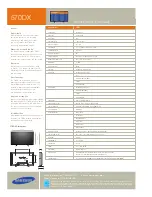 Preview for 2 page of Samsung 570DX - SyncMaster - 57" LCD Flat Panel Display Specifications