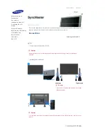 Preview for 9 page of Samsung 700DXN - SyncMaster - 70" LCD Flat Panel... Quick Start Manual