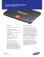 Samsung 840 PRO Series Technical Specifications preview