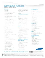 Preview for 1 page of Samsung Access Specifications