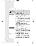 Preview for 2 page of Samsung AWT18P1HBA Owner'S Instructions Manual