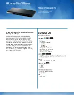 Предварительный просмотр 1 страницы Samsung BD-D5500C Product Highlights