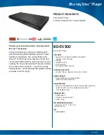 Preview for 1 page of Samsung BD-E5300 Specifications