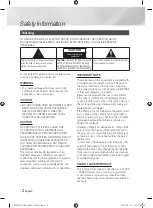 Предварительный просмотр 2 страницы Samsung BD-E8300M User Manual