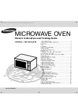 Samsung CE1031L Owner'S Instructions And Cooking Manual preview