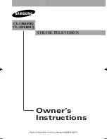 Samsung CL-21K40MQ Owner'S Instructions Manual preview