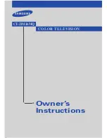 Samsung CL-21K5MN Owner'S Instructions Manual preview