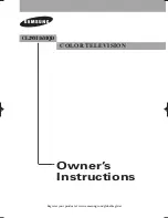 Preview for 1 page of Samsung CL-25M21EQ Owner'S Instructions Manual