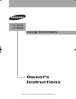 Samsung CL-29Z30PQ Owner'S Instructions Manual preview