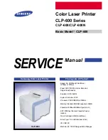 Samsung CLP 600N - Color Laser Printer Service Manual preview