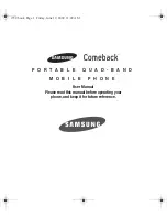 Samsung Comeback User Manual preview