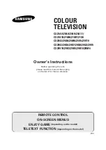 Preview for 1 page of Samsung CS25V10 Owner'S Instructions Manual