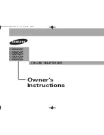 Samsung CS29Z45Z39 Owner'S Instructions Manual предпросмотр