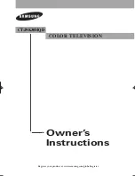 Samsung CT-29K30MQ Owner'S Instructions Manual preview