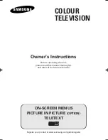 Preview for 1 page of Samsung CW-29M066V Owner'S Instructions Manual