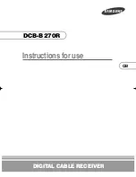 Preview for 5 page of Samsung DCB-B270R Instructions For Use Manual