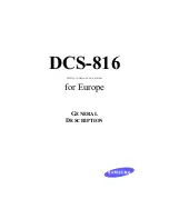 Preview for 1 page of Samsung DCS-816 General Description Manual