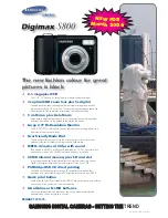 Samsung Digimax S800 - Digital Camera - 8.1 Megapixel Specifications preview