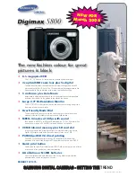 Samsung Digimax S800 - Digital Camera - 8.1... Specifications предпросмотр