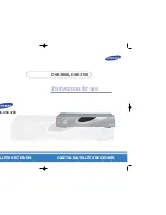 Samsung DSR 3700 Instructions For Use Manual preview