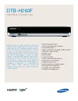 Предварительный просмотр 1 страницы Samsung DTB-H260F - HDTV Terrestrial Receiver Specification Sheet