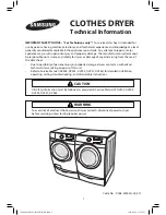 Предварительный просмотр 1 страницы Samsung DV231 Technical Information