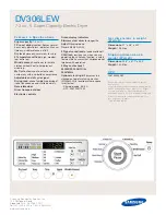 Preview for 2 page of Samsung DV306LEW Specifications