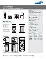 Предварительный просмотр 2 страницы Samsung DV331AE Series Specifications