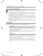 Предварительный просмотр 12 страницы Samsung DV338AEW User Manual