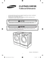 Samsung DV363EWBEUF/A1 Technical Information предпросмотр