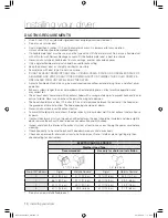 Предварительный просмотр 10 страницы Samsung DV410AE series User Manual