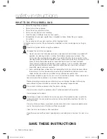 Предварительный просмотр 4 страницы Samsung DV428AEL User Manual