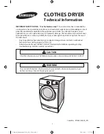 Samsung DV42H Series Technical Information preview