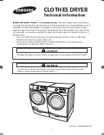 Предварительный просмотр 1 страницы Samsung DV431 Technical Information