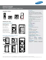 Предварительный просмотр 2 страницы Samsung DV431AEP Installation Information